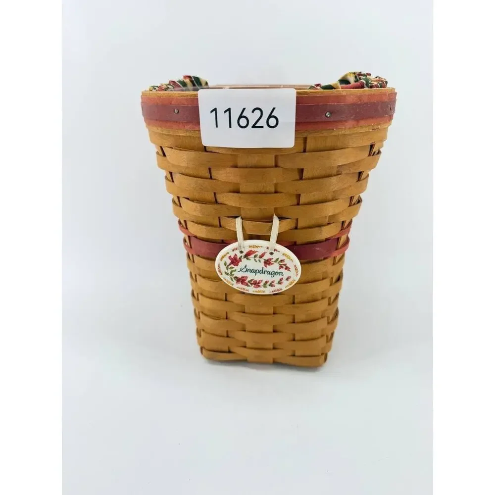Longaberger 1998 May Series Snapdragon Basket Liner Protector Tie-On USA
